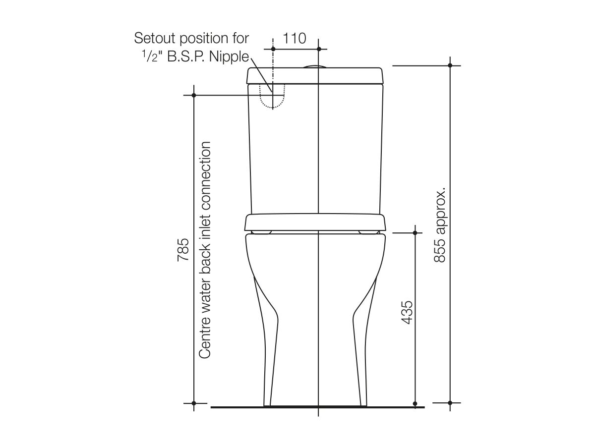 Caroma Opal II Easy Height Wall Faced Close Coupled Universal Trap Back Entry Toilet Suite Soft Close Double Flap Seat White (4 Star)