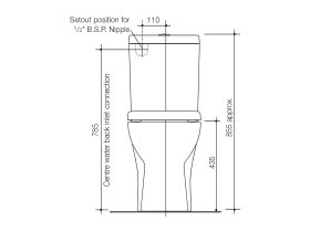 Caroma Opal II Easy Height Wall Faced Close Coupled Universal Trap Back Entry Toilet Suite Soft Close Double Flap Seat White (4 Star)