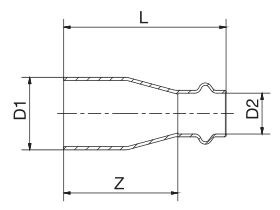Technical Drawing - >B< Press Fitting Reducer