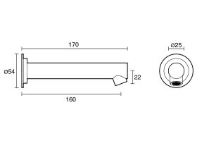 Scala Straight Wall Basin Outlet 160mm