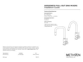 Installation Instructions - Methven Urban Gooseneck Sink Mixer Tap Pull Out Spray 4 Star