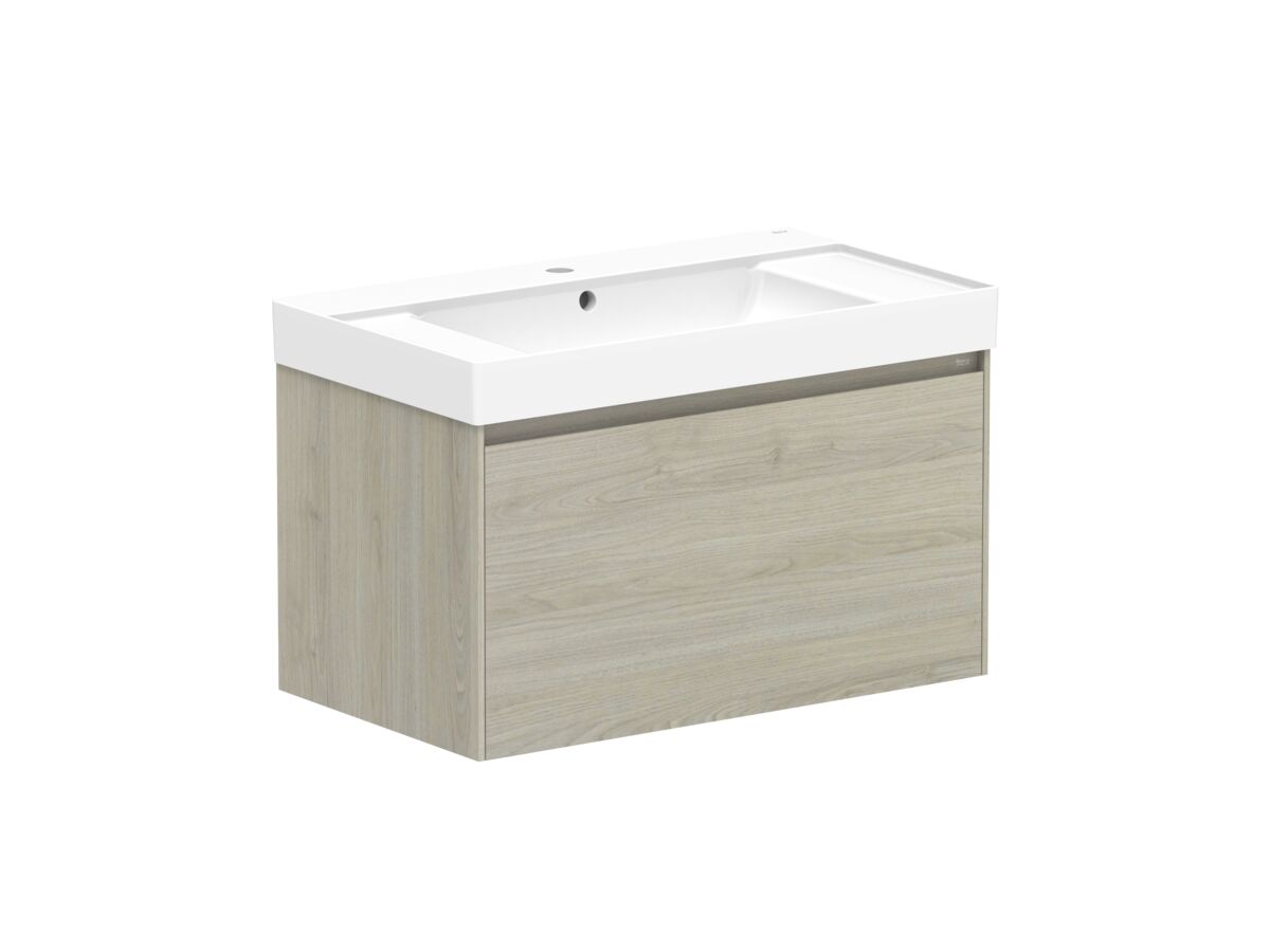Roca Ona Vanity All Drawer Single Centre Bowl 800mm Light Oak