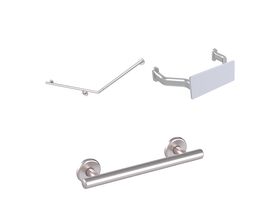 Mizu Drift 40 Degree Accessible WC Kit Left Hand Brushed Stainless Steel