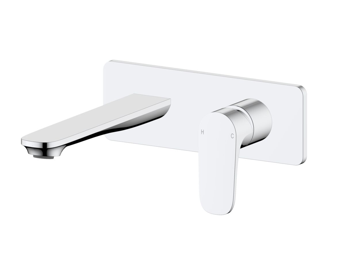 Mizu Silk Wall Basin/Bath Mixer Tap Set 184mm Chrome (6 Star) Lead Free