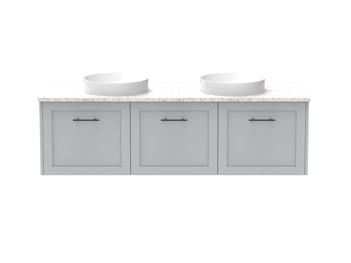 Kado Lux All Door 1500mm Double Bowl Wall Hung Caesarstone