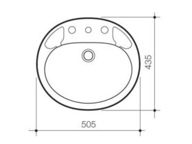 Stylus Symphony 1 Taphole Vanity Basin White