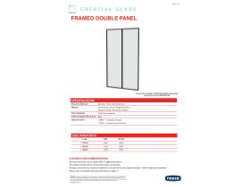 Technical Guide - Custom Glass Framed Fixed Double Panel - Height 2000 x 1000. 6mm ULTRA CLEAR -low iron clear toughened glass and black frame.