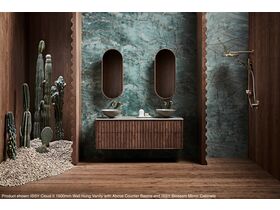 ISSY Cloud II 1500mm Wall Hung Vanity with Above Counter Basins and ISSY Blossom Mirror Cabinets
