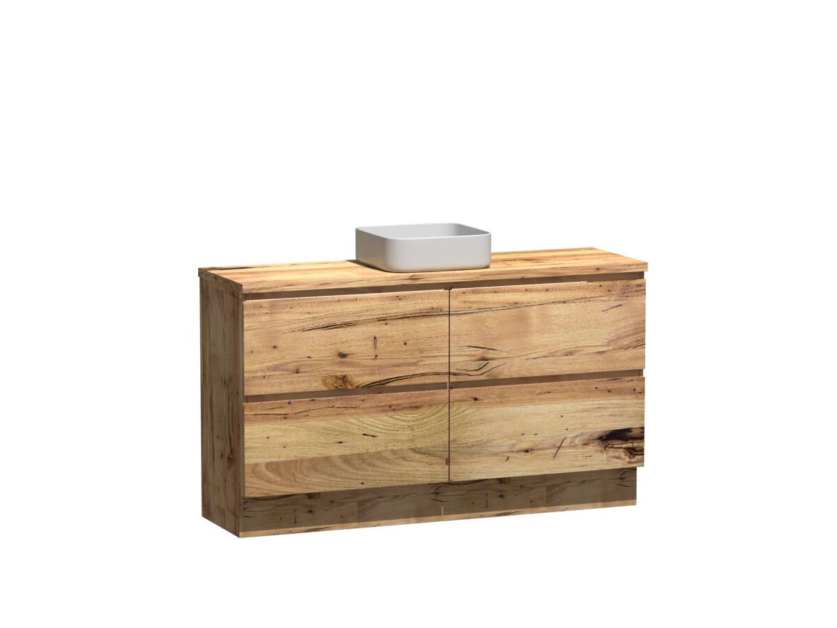 Kado Arc Timber Vanity Unit with Kick 1500mm Single Bowl Timber Top