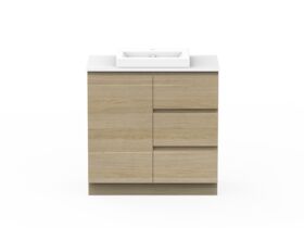 Posh Domaine Plus Conventional 900 Floor Mount Vanity Unit Caesarstone Top