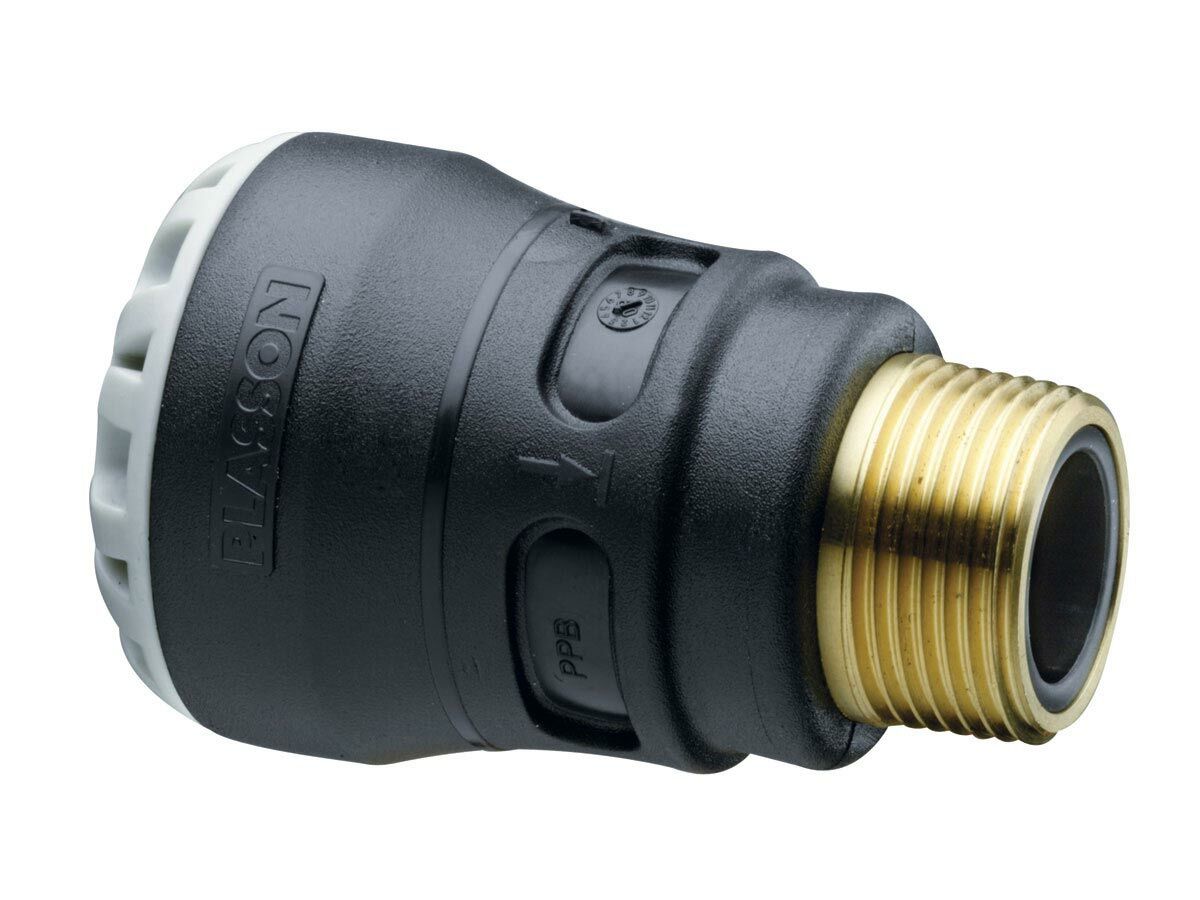 Plasson Pushfit Adaptor Brass Thread Poly Male