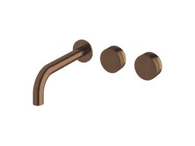 Milli Pure Wall Basin Hostess System 200mm Right Hand with Cirque Textured Handles PVD Brushed Bronze (3 Star)