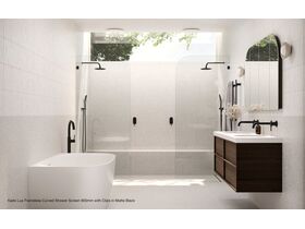 In Situ - Kado Lux Frameless Curved Shower Screen 900mm with Clips in Matte Black_02