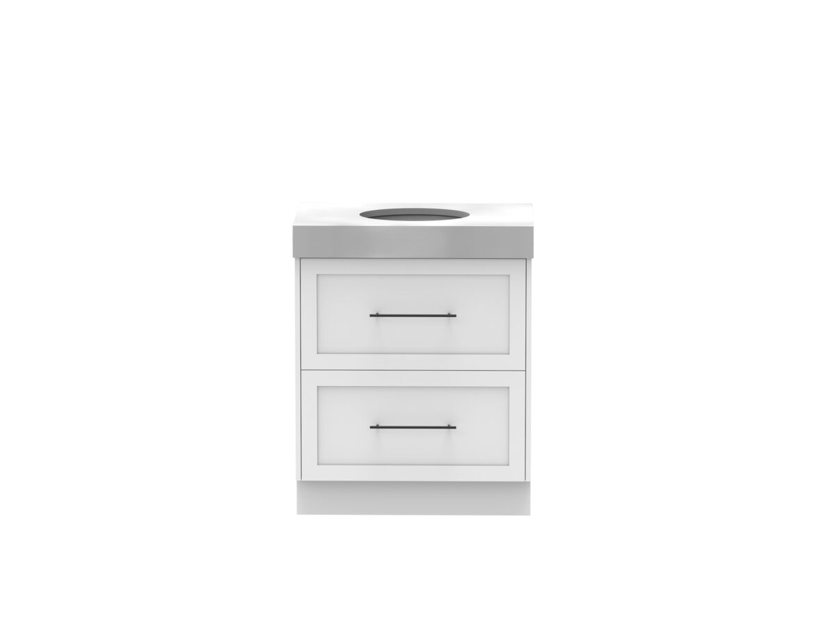Kado Lux Drawer Vanity Unit Floor Mount 750 Centre Bowl Statement Top 2 Drawers (No Basin)