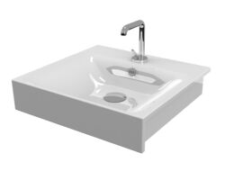 AXA Cento Semi Recessed Basin 1 Taphole White