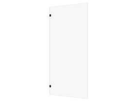 Hero - Kado Lux Frameless Rectangular Panel with Wall Clips Clear Glass 1000mm Matte Black