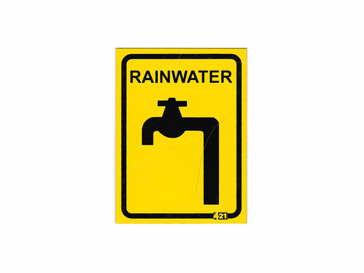 Colourbond Sign "Rainwater"" 100mm x 75mm"