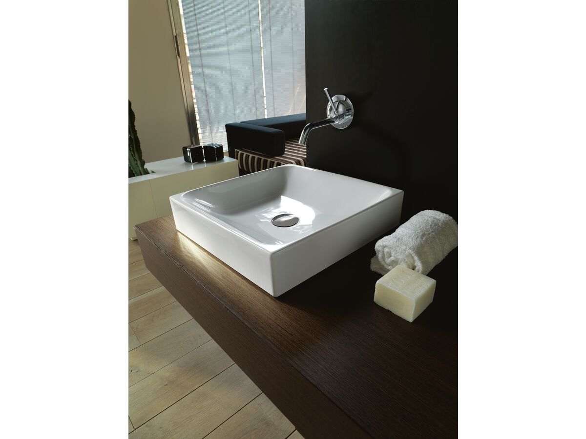 AXA Cento Counter Basin No Taphole 450 x 450mm White