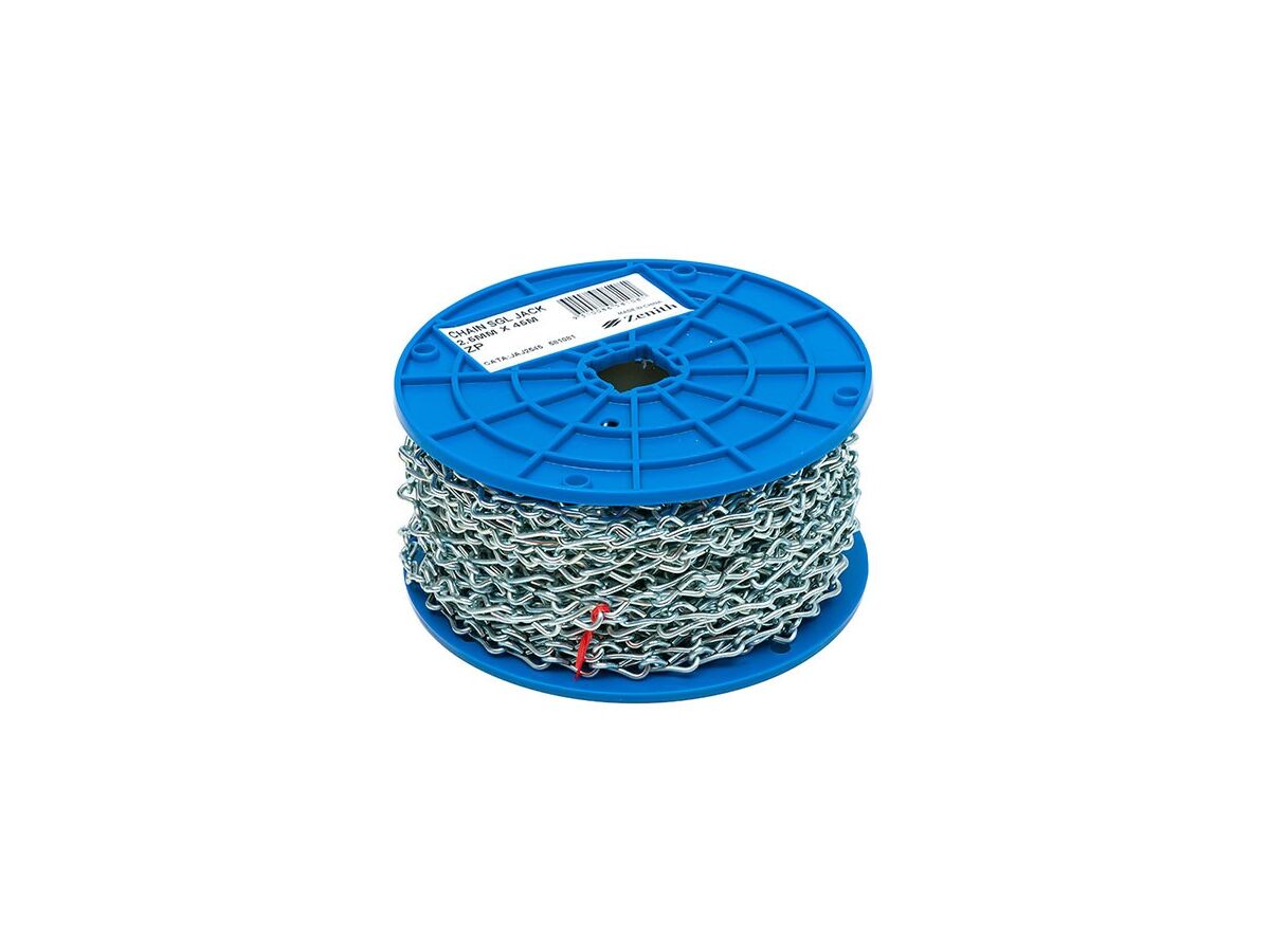Jack Chain Single 45mtr x 2.5mm Zinc Plated