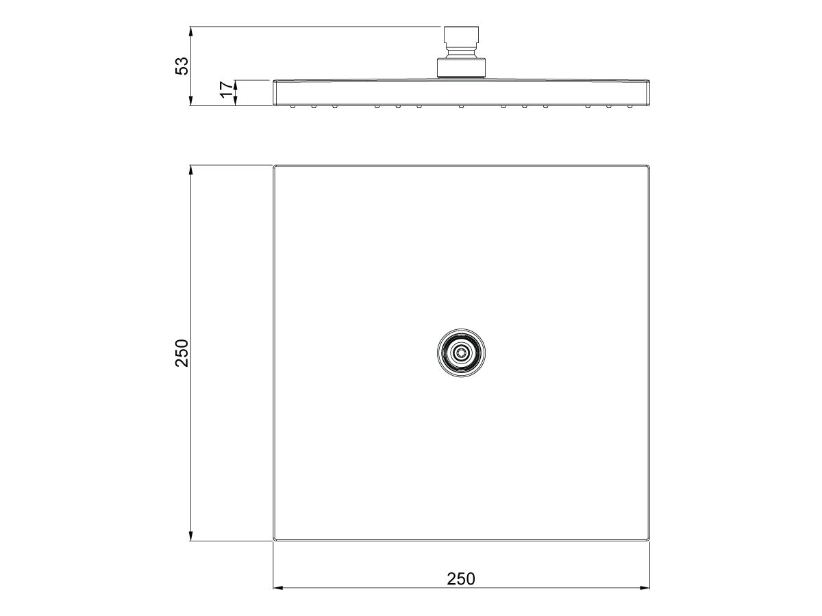 Nikles Quatre Shower Head Square 250mm Chrome (3 Star)