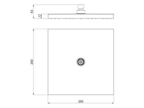 Nikles Quatre Shower Head Square 250mm Chrome (3 Star)