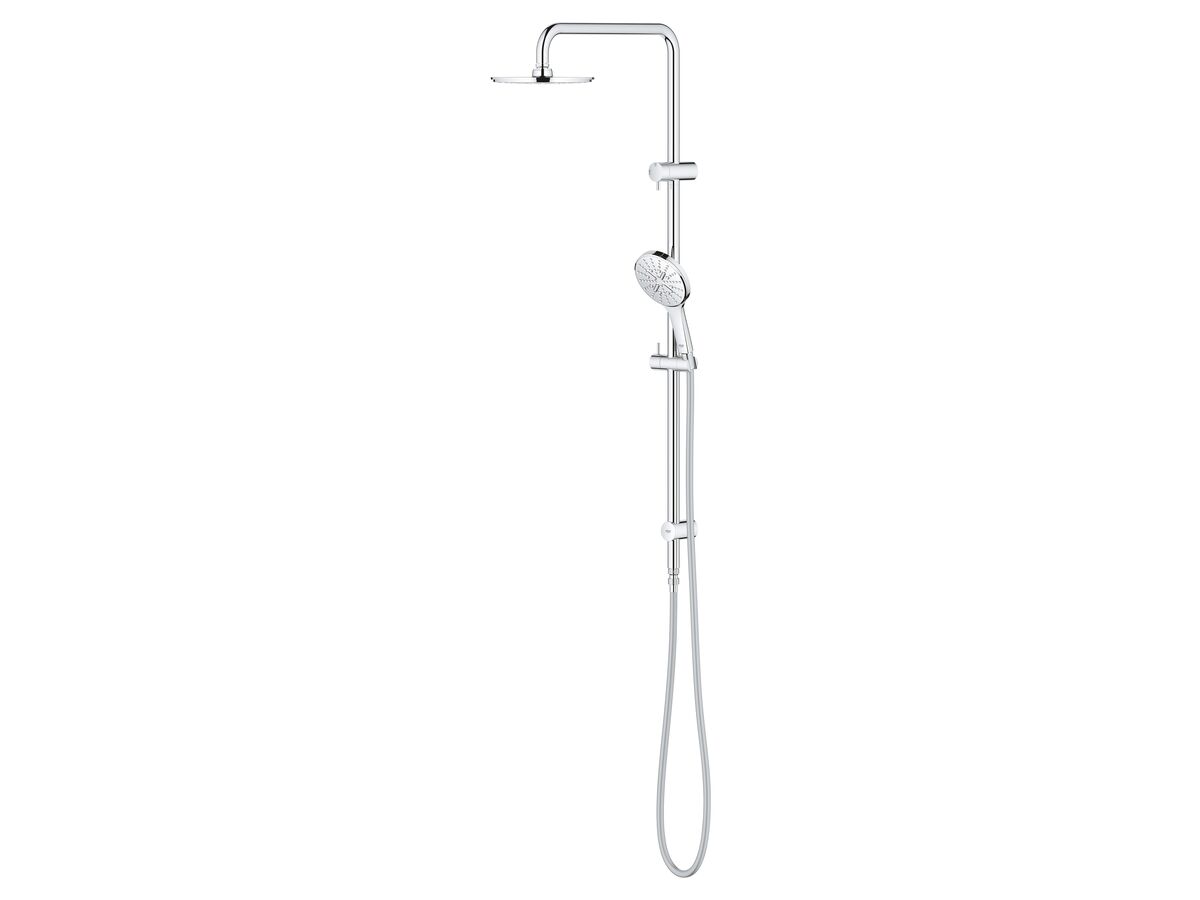 GROHE Rainshower SmartActive Twin Rail Shower Round with Top Rail Water