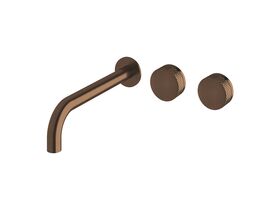 Milli Pure Wall Basin Hostess System 250mm Right Hand with Diamond Textured Handles PVD Brushed Bronze (3 Star)