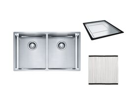 Franke Bow BXX220-36 Double Bowl Inset/Undermount/Flushmount Sink Pack Type 2 Stainless Steel