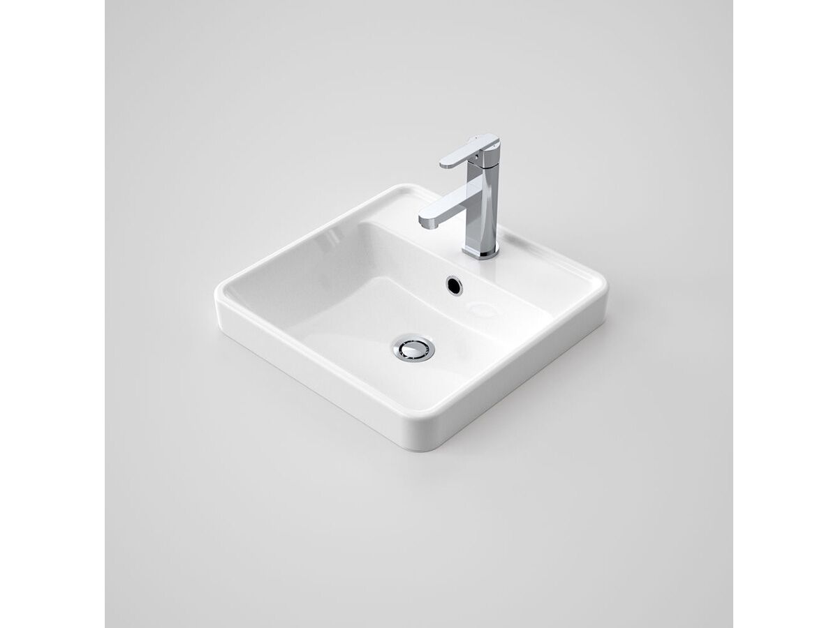 Caroma Carboni II Inset Basin with Overflow 1 Taphole White from Reece