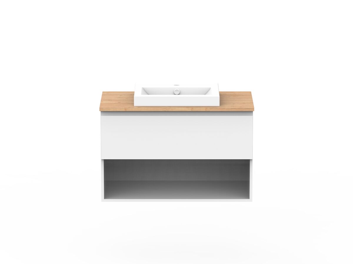 Posh Domaine Shelf All Drawer Wall Hung Vanity Unit