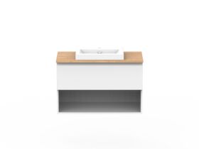 Posh Domaine Shelf All Drawer Wall Hung Vanity Unit