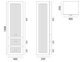 Kado Era Wall Hung Linen Cabinet 1 Door & 2 Drawers