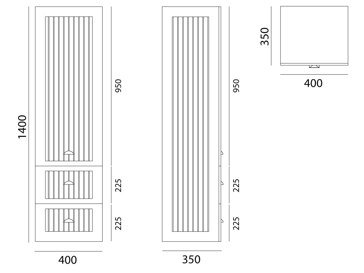 Kado Era Wall Hung Linen 1 Door 2 Drawers from Reece