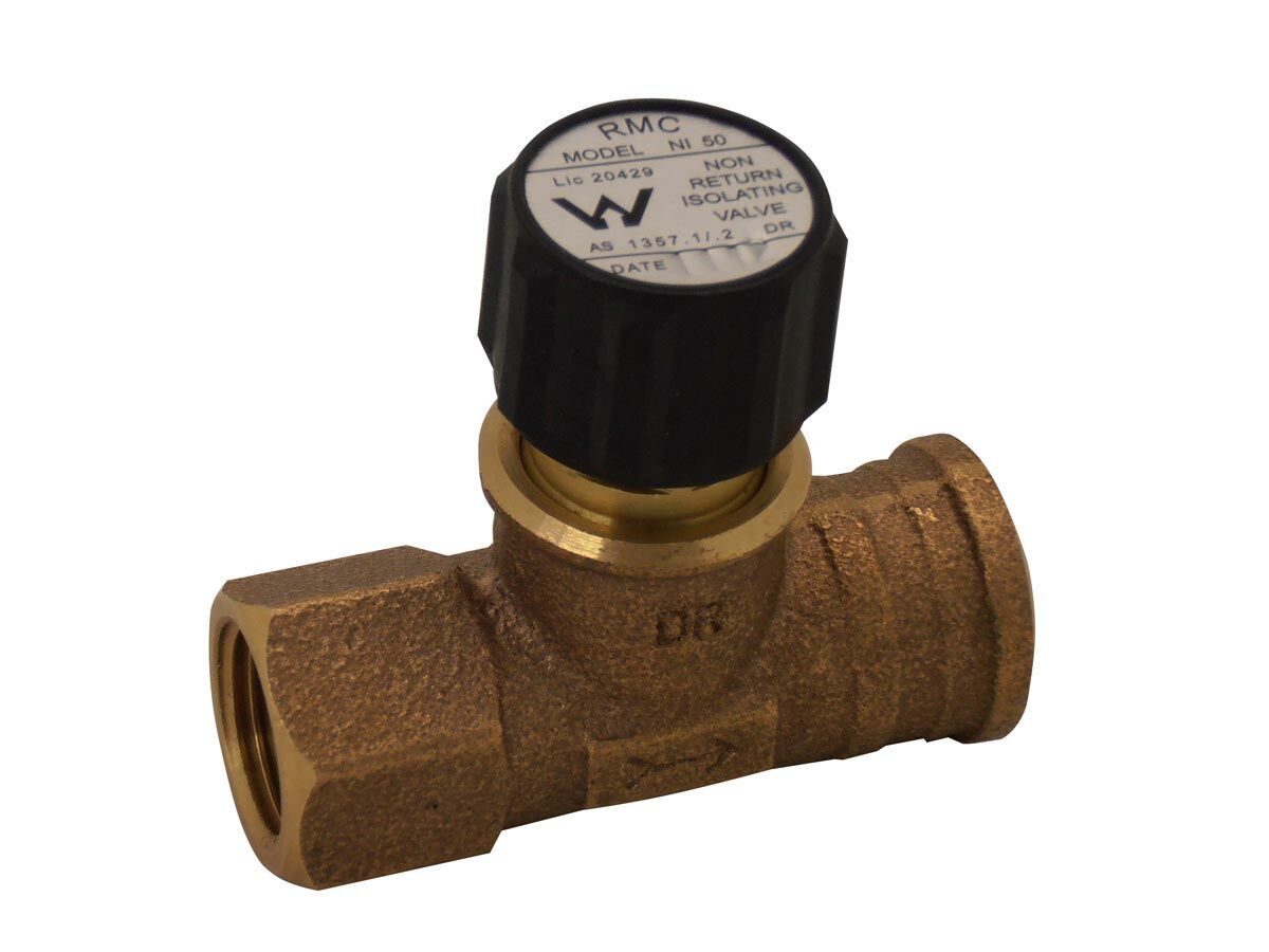 RMC DUO VALVE NI50A 15mm Non-Return Isolating Valve no water backflow Aust Made 