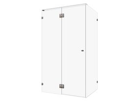 Hero - Kado Lux Frameless Enclosure with Wall Clips 1200 x 900mm Brushed Gunmetal