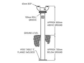 Galvanized Hydrant Pipe Riser Dual Head Vertical 1400 (WA)
