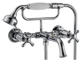 Posh Canterbury Wall Mounted Telephone Bath/ Shower Set Chrome (3 Star)