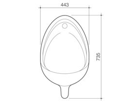 Torres Urinal Back Inlet Fittings Chrome