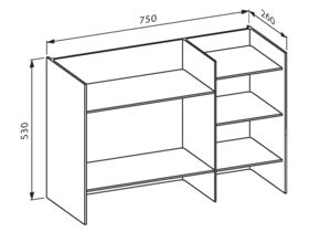 Kartell Rack 750 x 260 x 530mm Fume