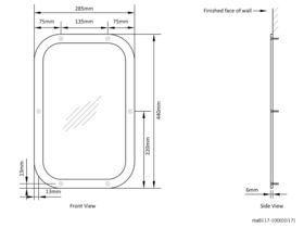 RBA Stainless Steel Frame Mirror 286 x 438mm