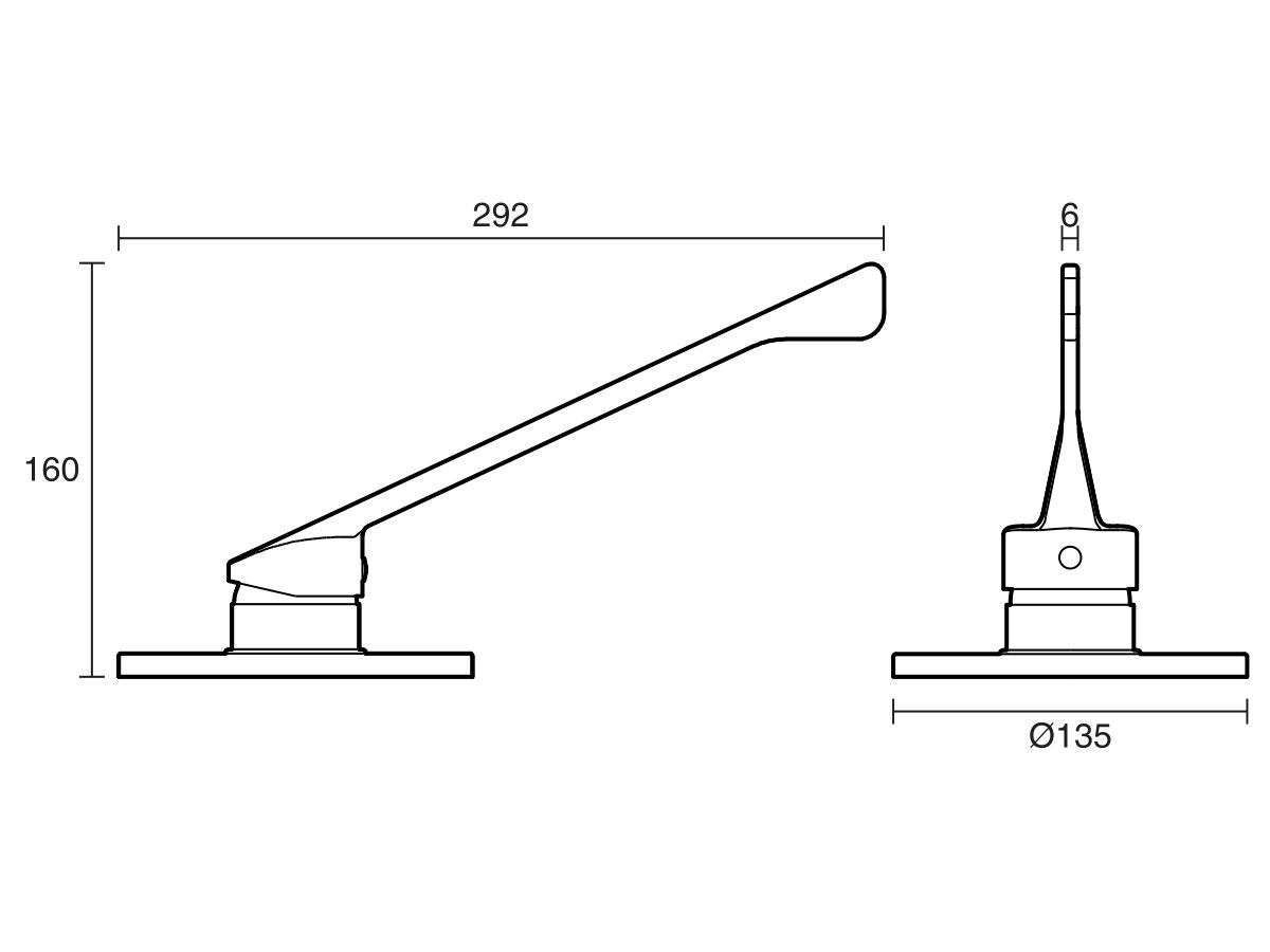 Posh Bristol MK2 Shower Mixer Tap with Extended Lever Chrome from Reece