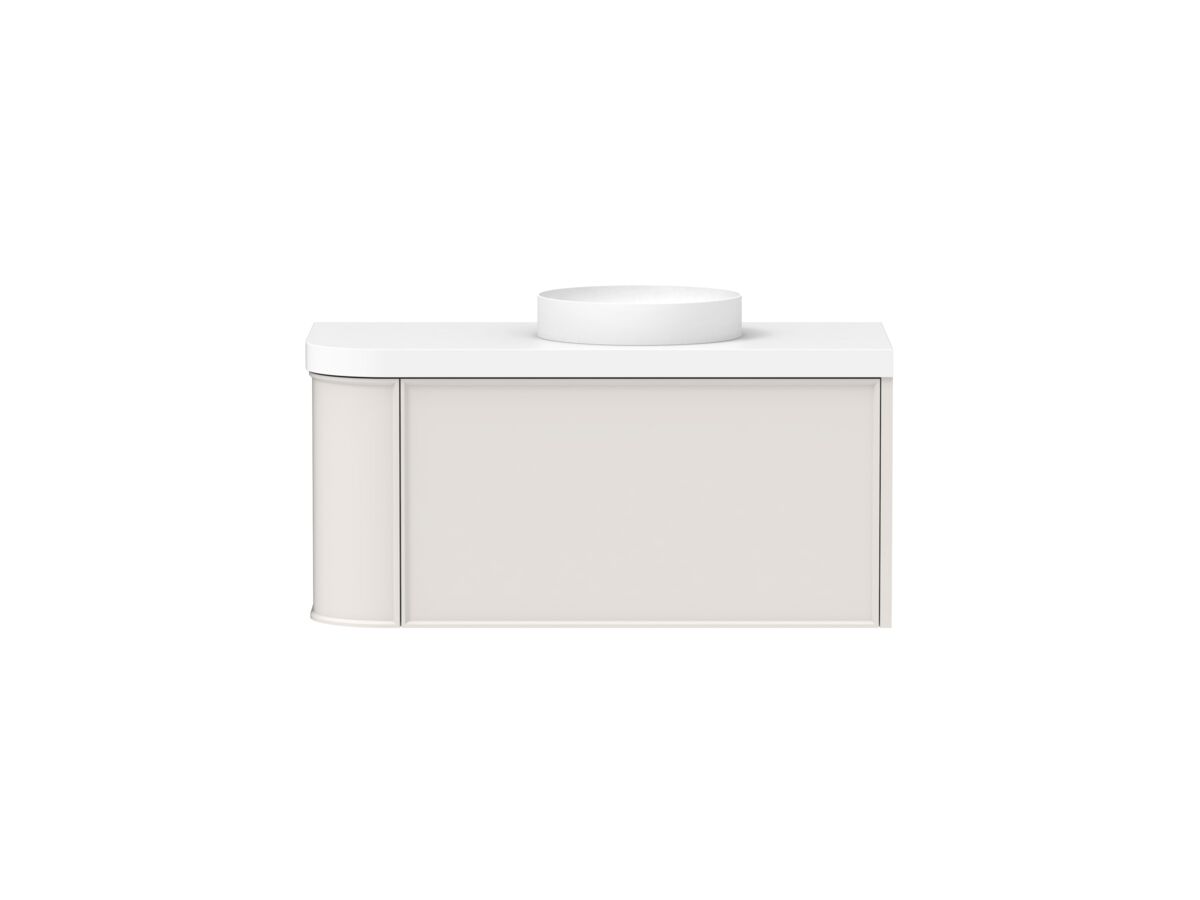 Kado Era 50mm Durasein Statement Top Single Curve All Drawer 1050mm Wall Hung Vanity with Center Basin