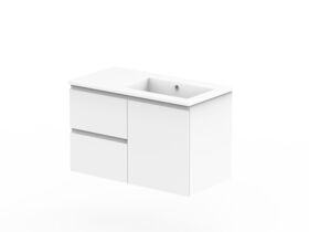 Posh Domaine Conventional 900mm Wall Hung Vanity Cast Marble Right Hand Basin