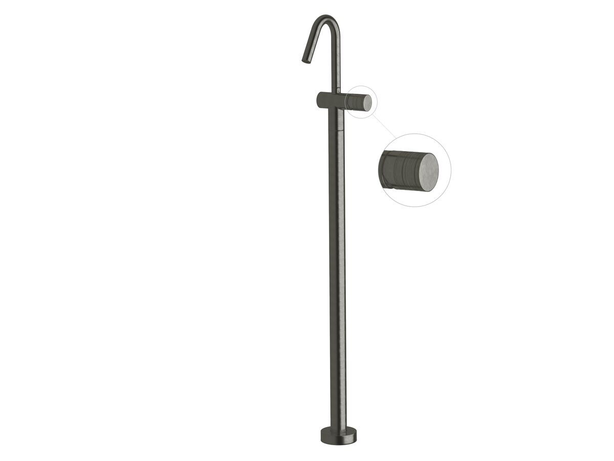 Milli Pure Floor Mounted Basin Mixer Tap Trimset Cirque Brushed Gunmetal (5 star)