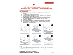 Installation Instructions - AFA Flow Single Bowl Undermount/Inset Sink Right Hand Bowl 1 Taphole 838 x 490mm Stainless Steel