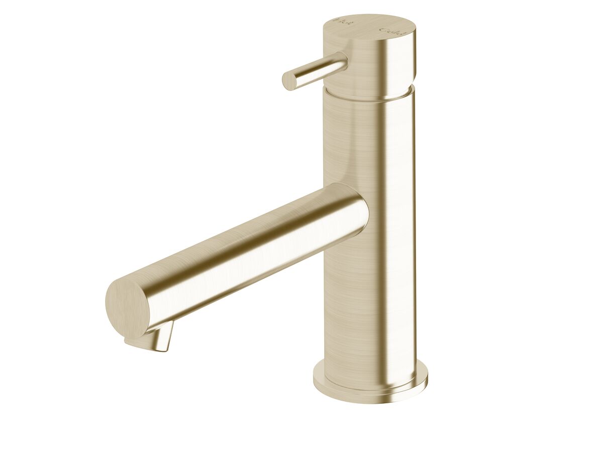 Scala Basin Mixer Tap with 150mm Outlet LUX PVD Brushed Platinum Gold (5 Star)