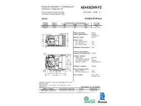 Specification Sheet - Tecumseh Condensing Unit AE4430-FZ1A