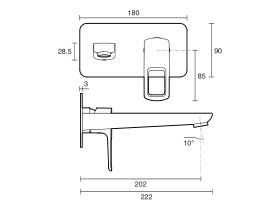 Nobili Acquario Wall Basin Mixer 200 Chrome (5 Star)