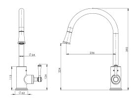 Posh Canterbury Pull Out Sink Mixer (4 Star)